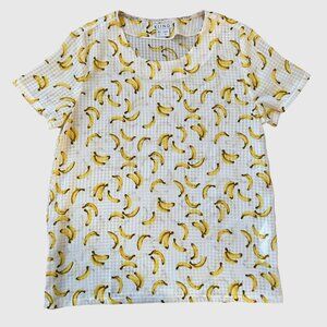 KLING Women's Banana Pattern Translucent Short Sleeve - US S - NWOT